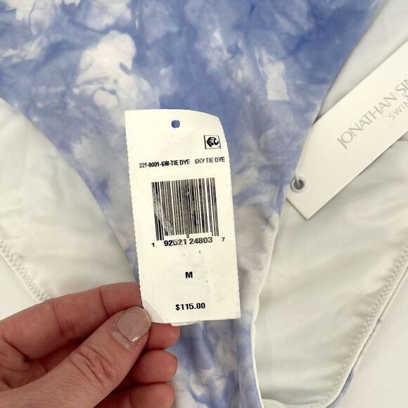 Jonathan Simkhai Camila Bikini Swimsuit Bottom Sky Tie Dye Blue White Medium - Picture 7 of 8